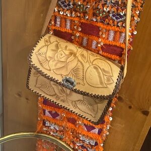 Vintage Mexican Hand Tooled Leather Purse
